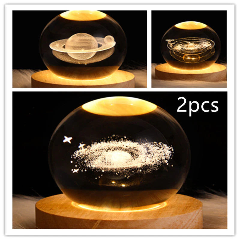 3D Galaxy Crystal Ball LED Nachtlicht
