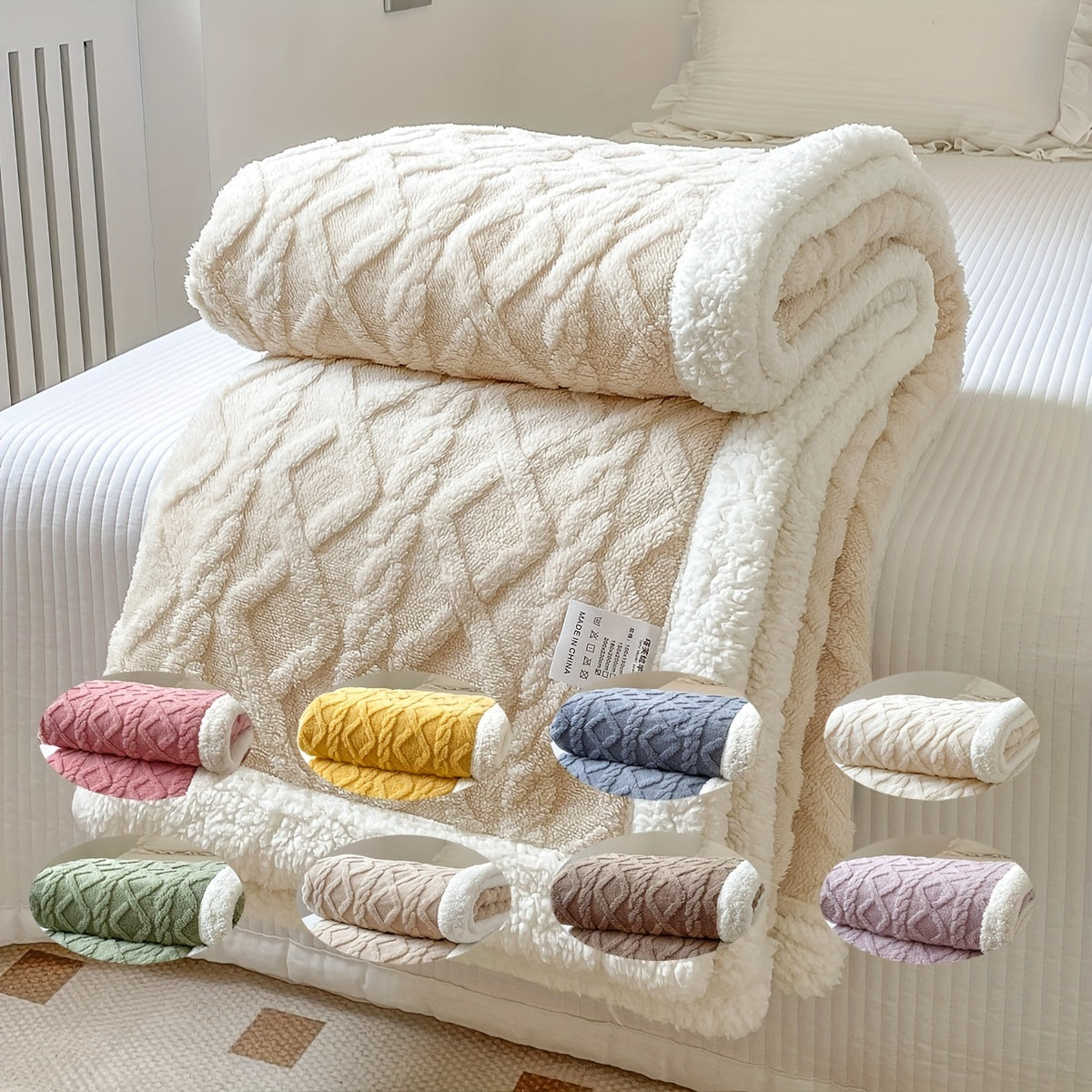 Knusse Omkeerbare Pluche Deken - Ultrazachte All-Season Sofa Deken voor Herfst & Winter