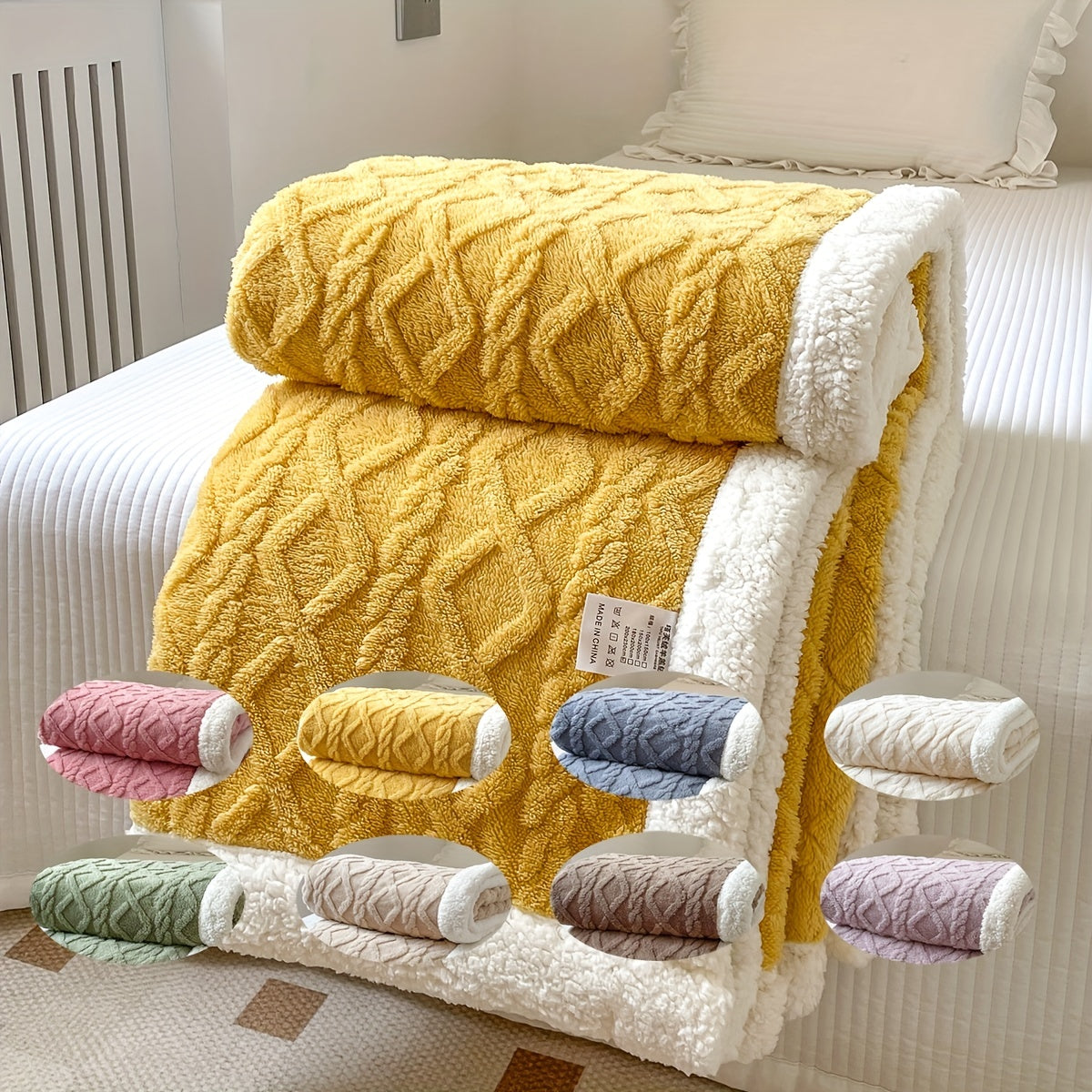 Knusse Omkeerbare Pluche Deken - Ultrazachte All-Season Sofa Deken voor Herfst & Winter