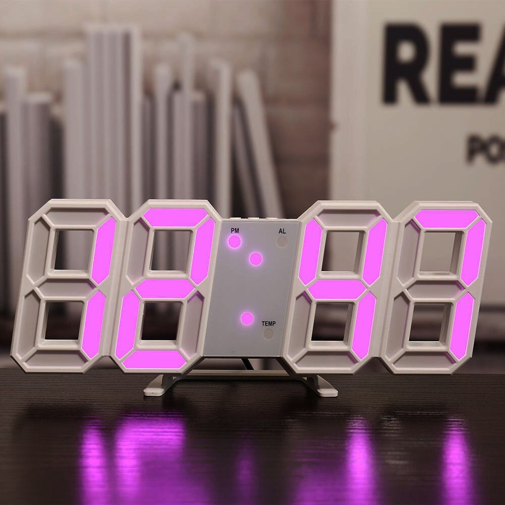 LED-Digitale Wandklok - Temperatuur en Alarm