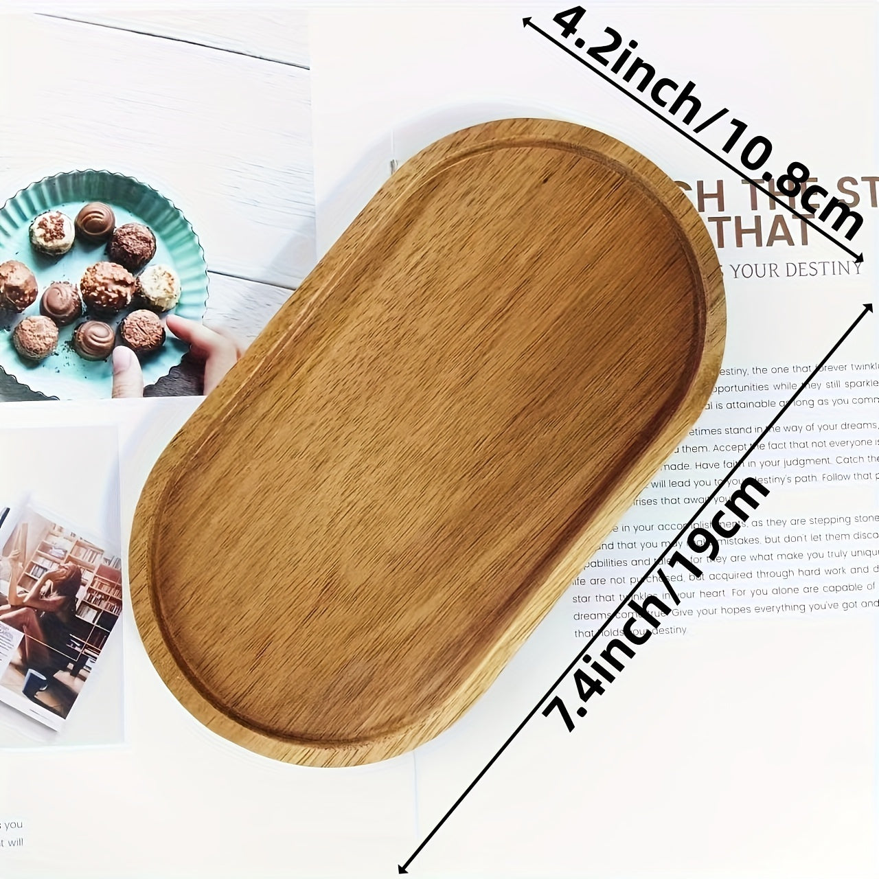 Ovale Houten Onderzetter in Japanse Stijl – Minimalistisch & Duurzaam