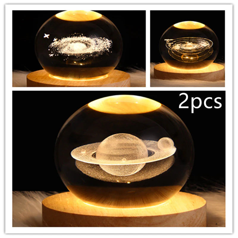 3D Galaxy Crystal Ball LED Nachtlicht
