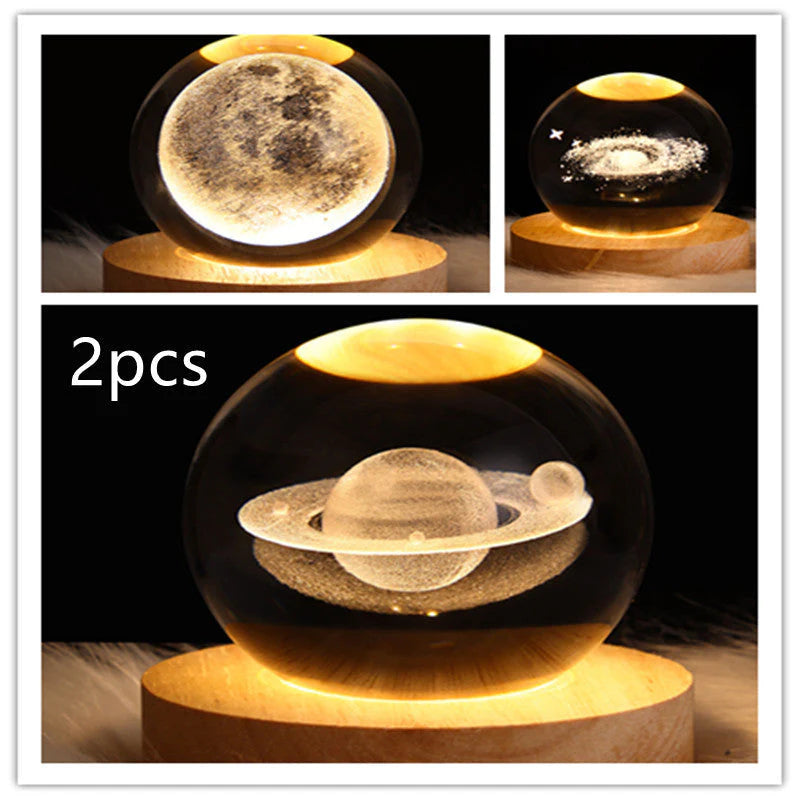 3D Galaxy Crystal Ball LED Nachtlicht