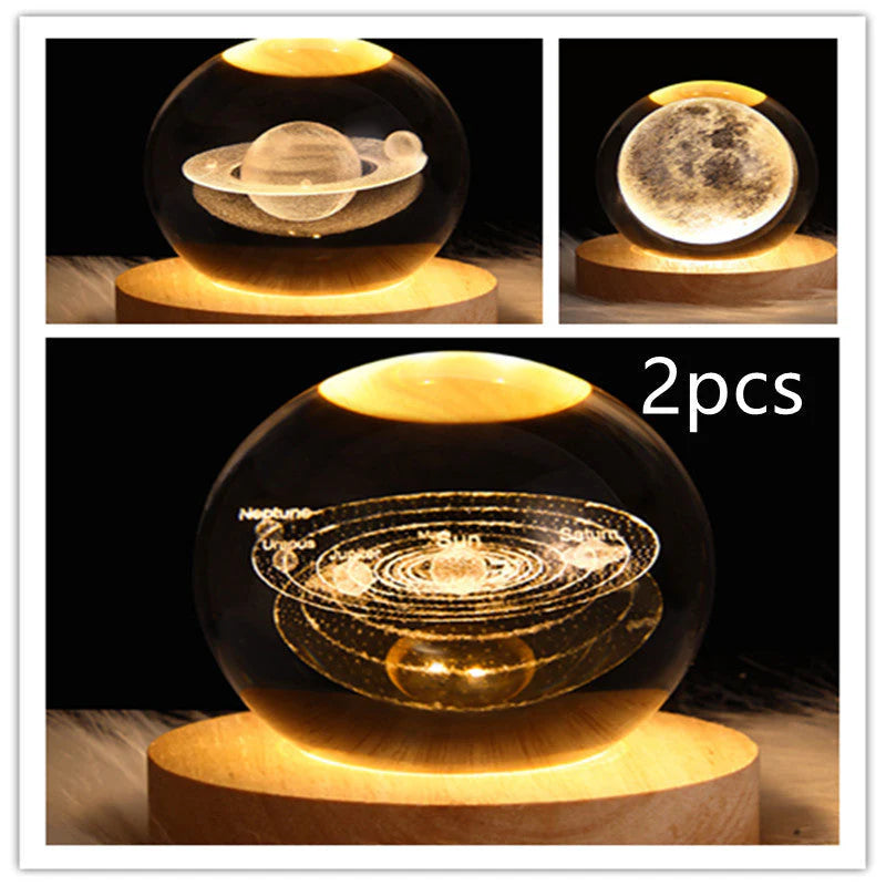 3D Galaxy Crystal Ball LED Nachtlicht