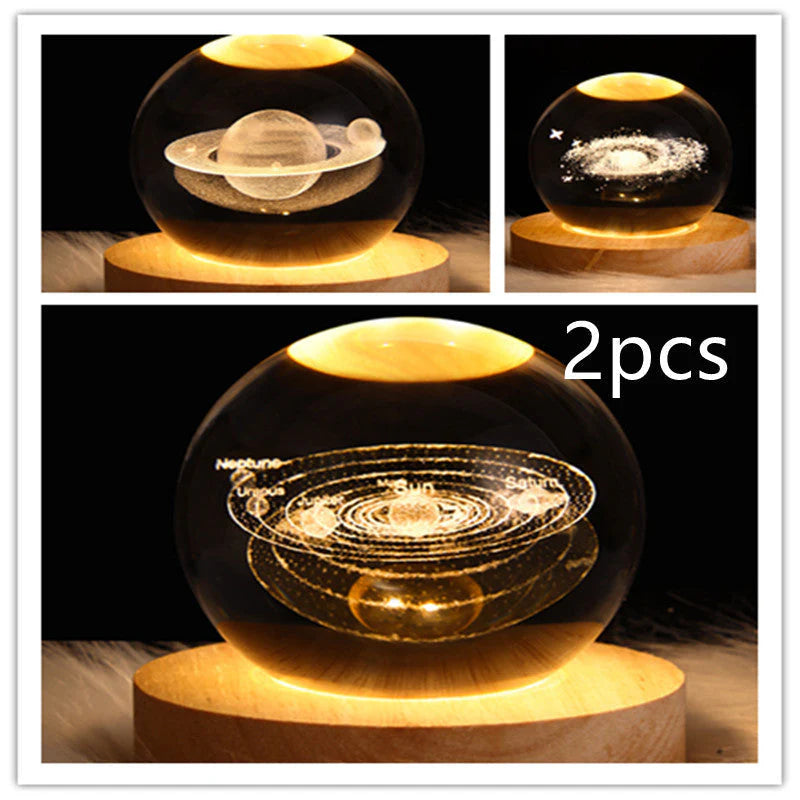 3D Galaxy Crystal Ball LED Nachtlicht