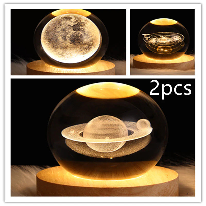 3D Galaxy Crystal Ball LED Nachtlicht