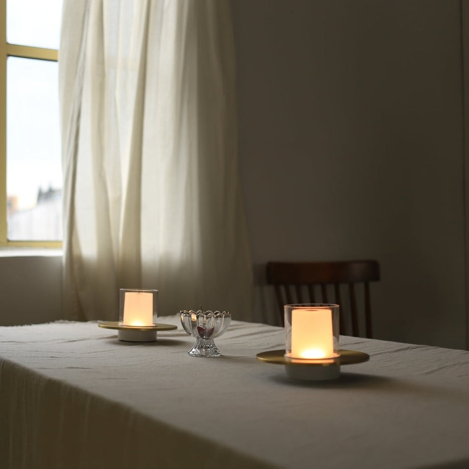 Moderne Draadloze Tafellamp met Kaars