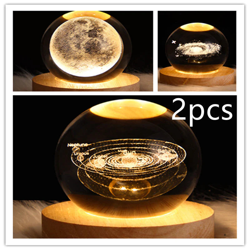 3D Galaxy Crystal Ball LED Nachtlicht