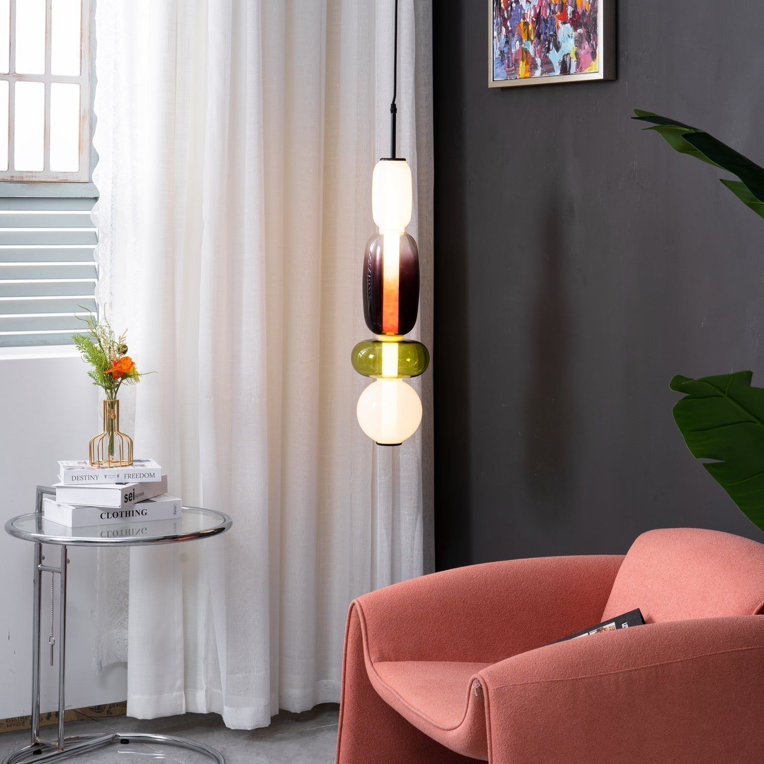 Hanglamp van Suikerachtig Glas