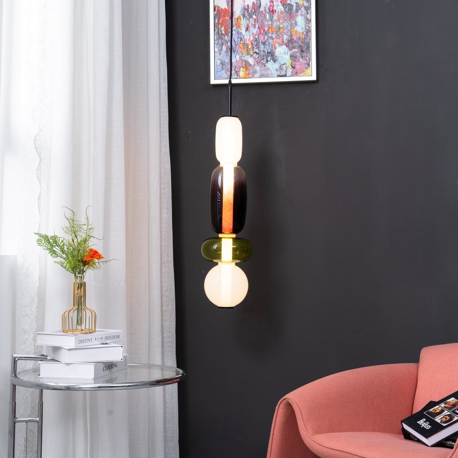 Hanglamp van Suikerachtig Glas