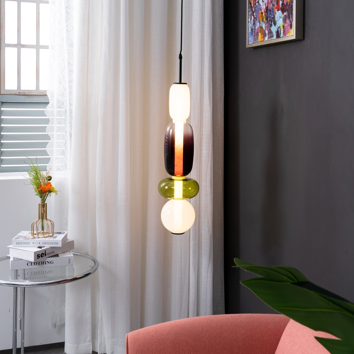 Hanglamp van Suikerachtig Glas