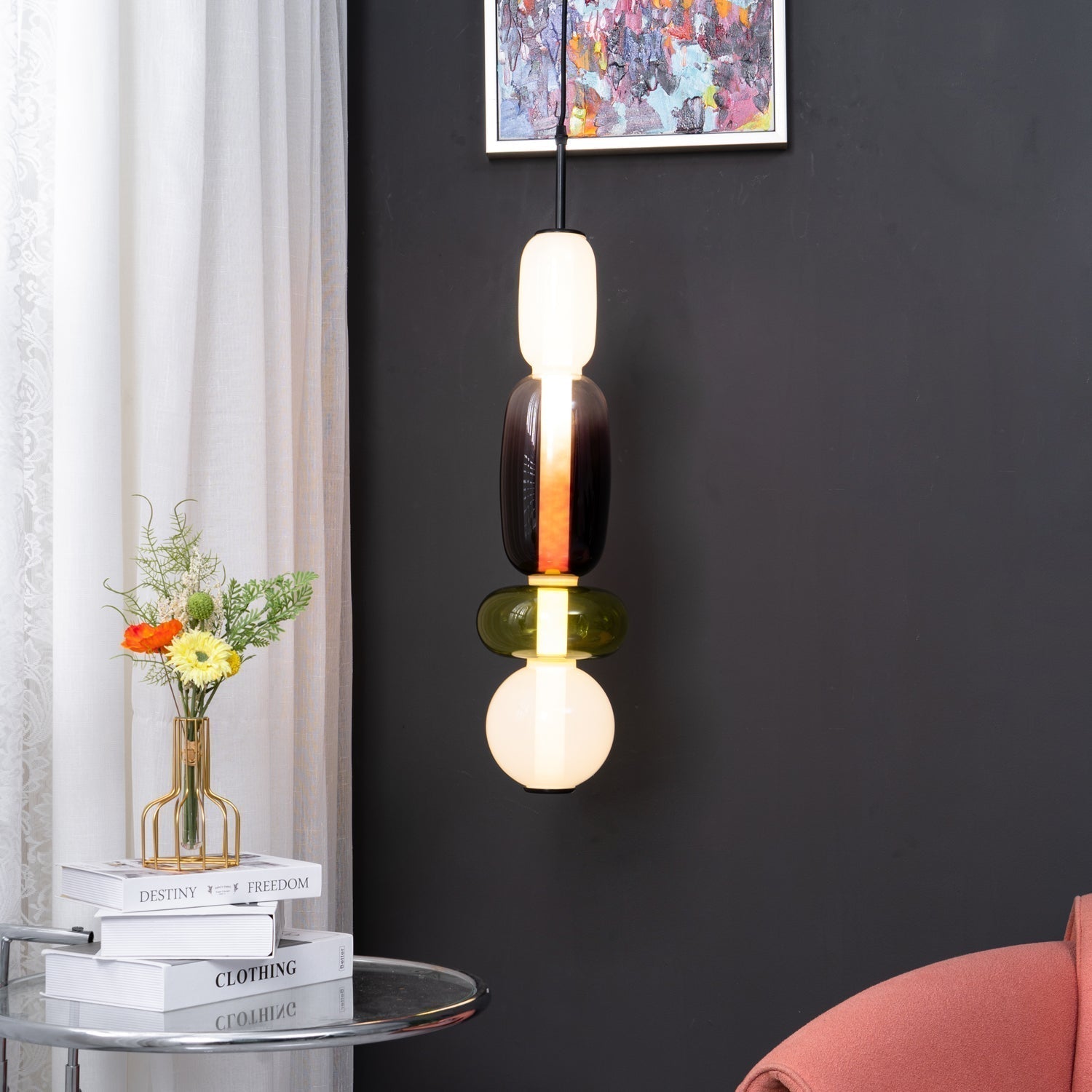 Hanglamp van Suikerachtig Glas