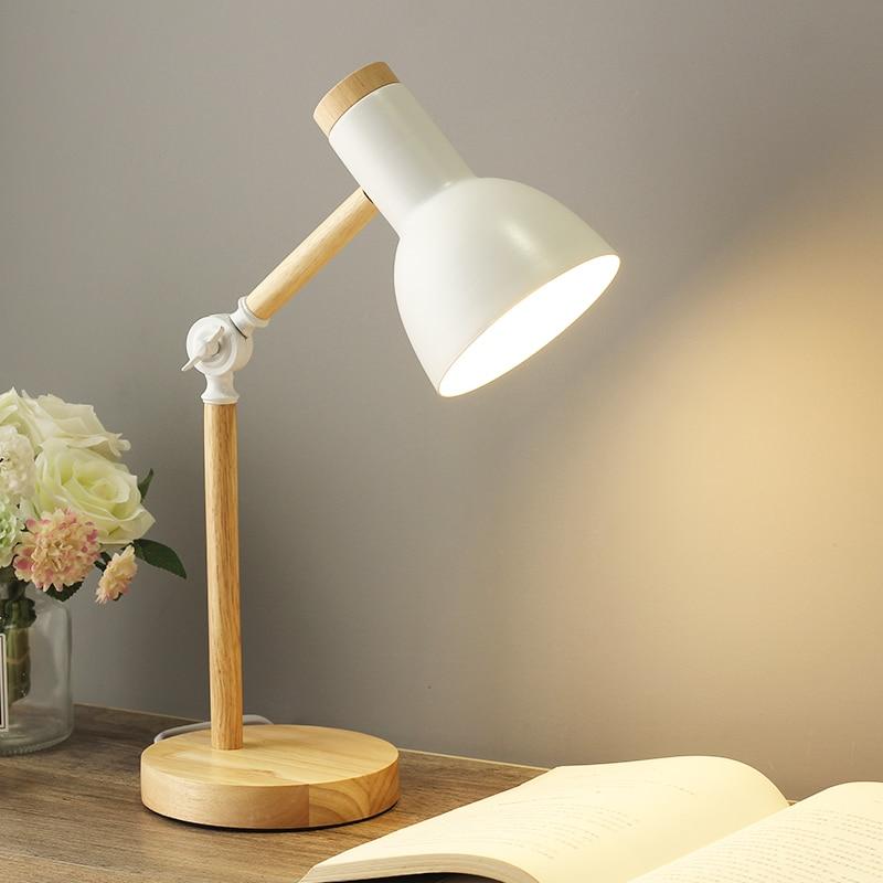 Scandinavische Houten Bureau Lamp