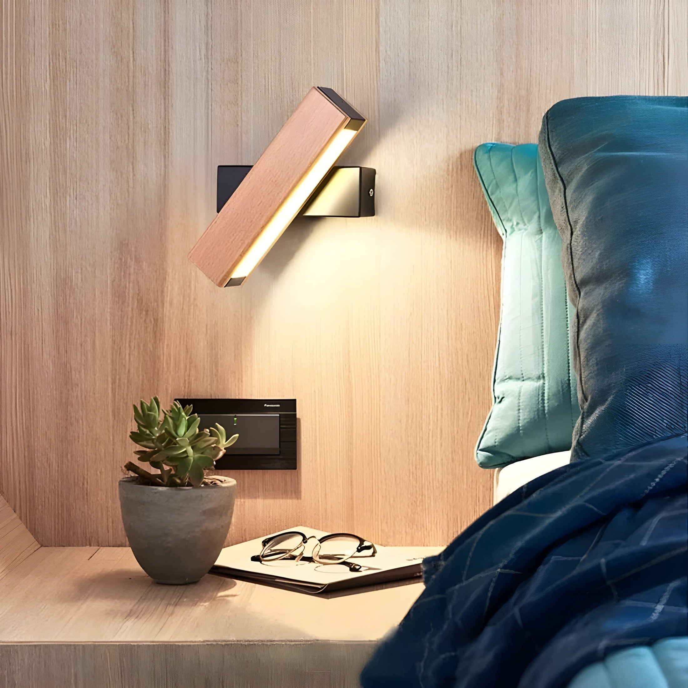 Noordse Hout Led Wandlamp