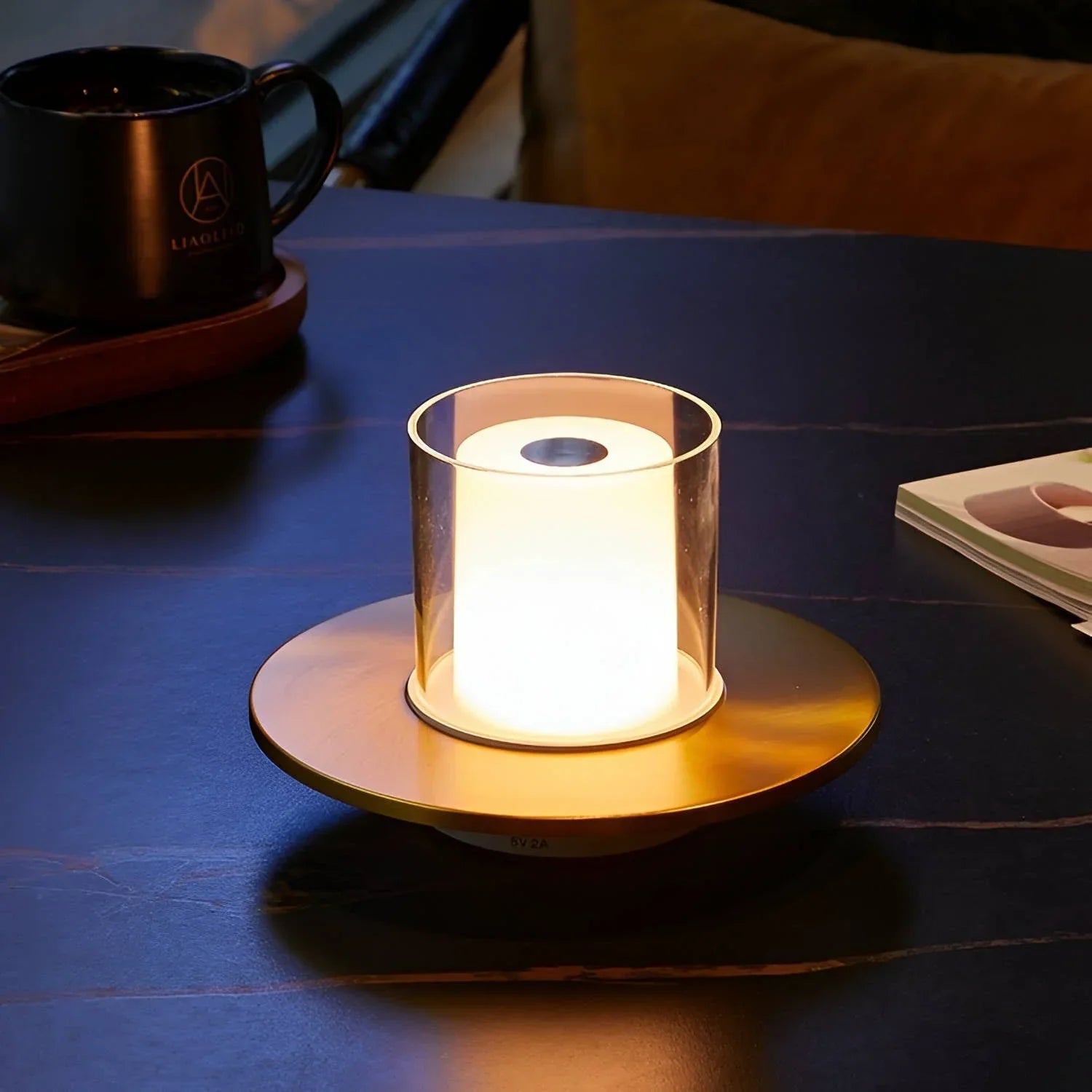 Moderne Draadloze Tafellamp met Kaars