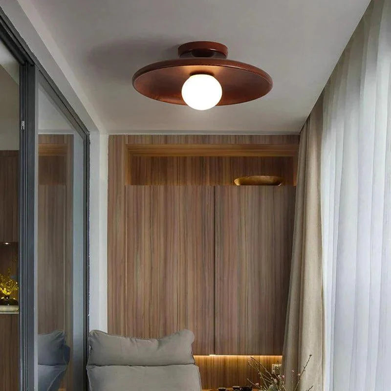 Handgemaakte Houte Plafondlamp