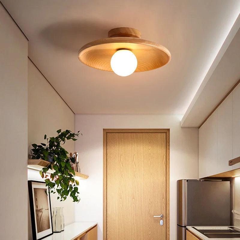 Handgemaakte Houte Plafondlamp