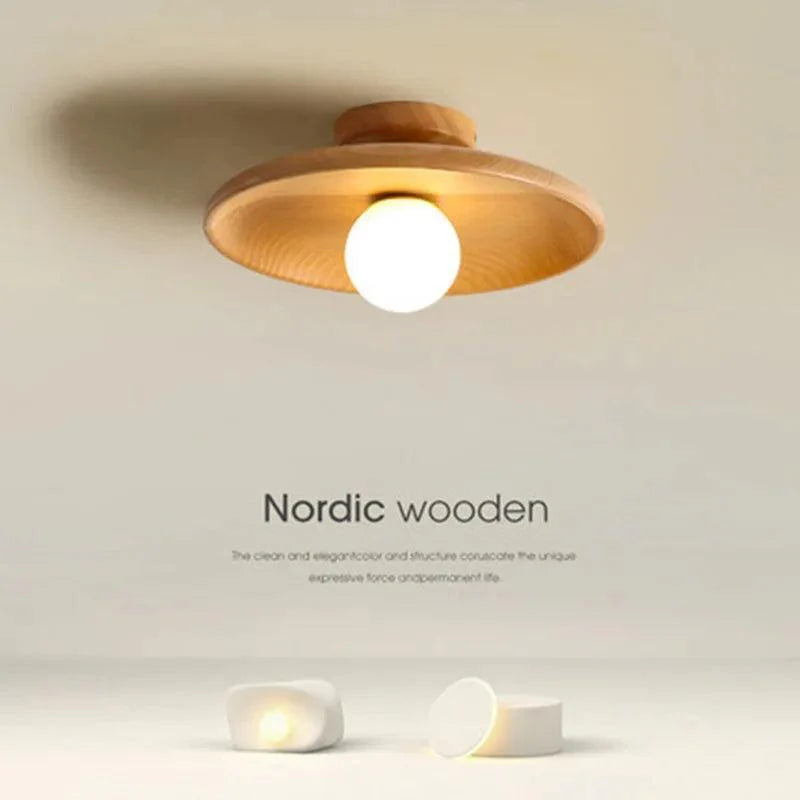 Handgemaakte Houte Plafondlamp
