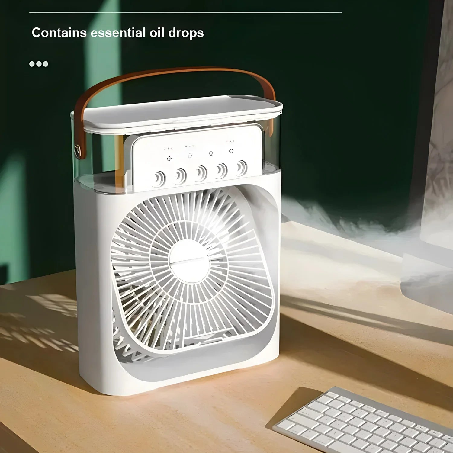 3-in-1 Luchtkoeler met LED-verlichting – Draagbare Ventilator, Luchtbevochtiger & Airconditioner voor Thuis en Kantoor