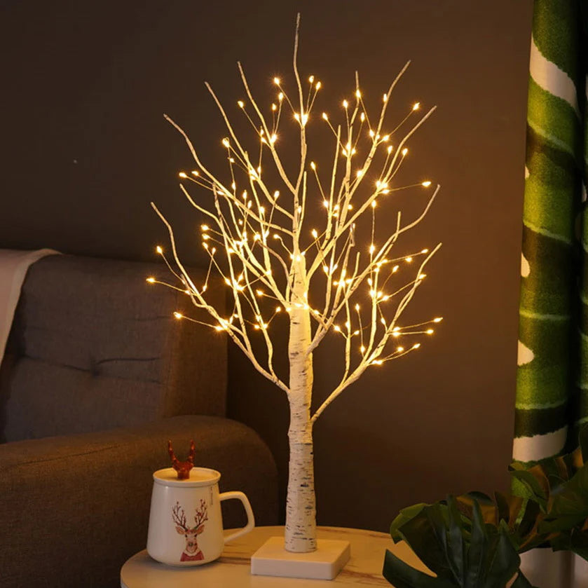 Noordse berkenboom verlichting