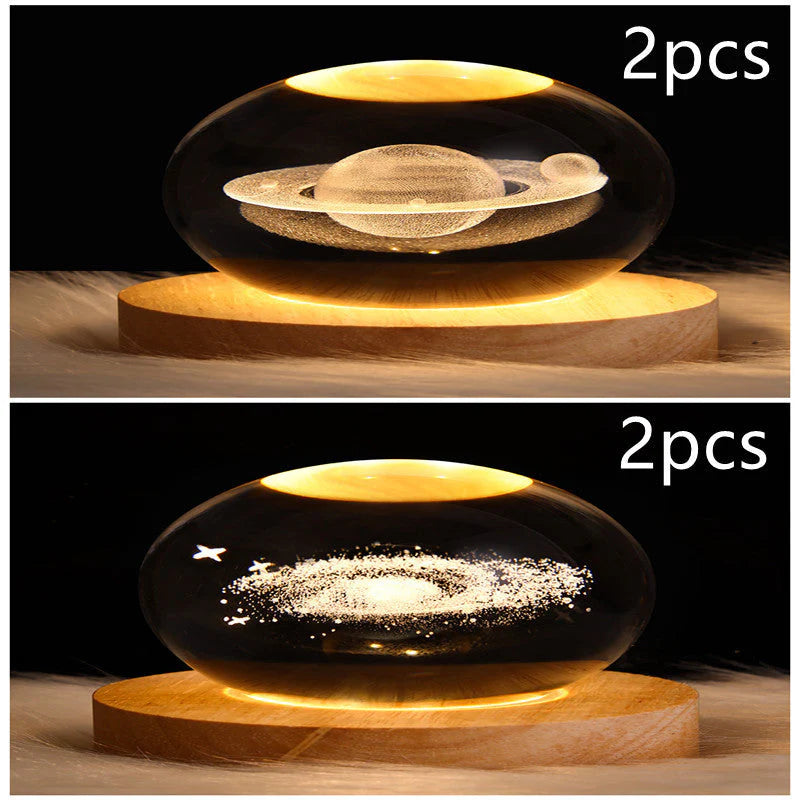 3D Galaxy Crystal Ball LED Nachtlicht