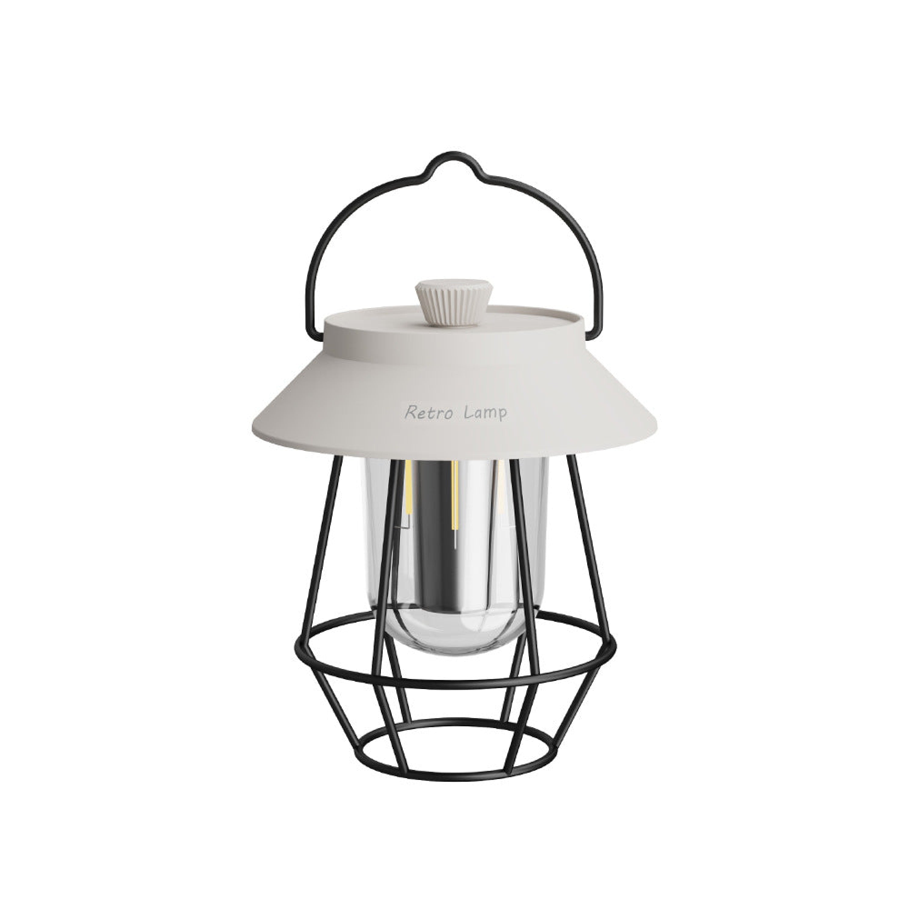 Vintage LED Tafellamp met Warm Licht & Draagbaar Kooi Ontwerp