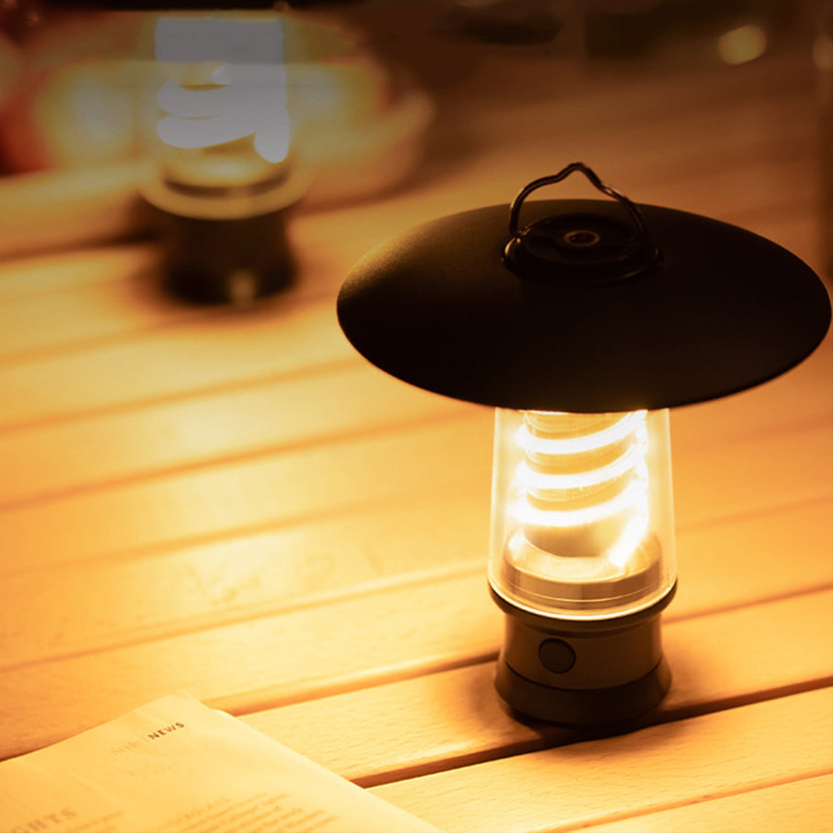 Retro Led-tafellamp Op Batterijen Met Warm Licht & Draagbaar Ontwerp Voor Binnen En Buiten