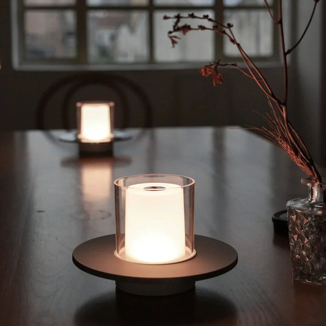 Moderne Draadloze Tafellamp met Kaars