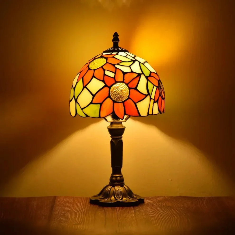 Antieke Glas in lood lamp