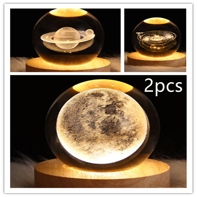 3D Galaxy Crystal Ball LED Nachtlicht