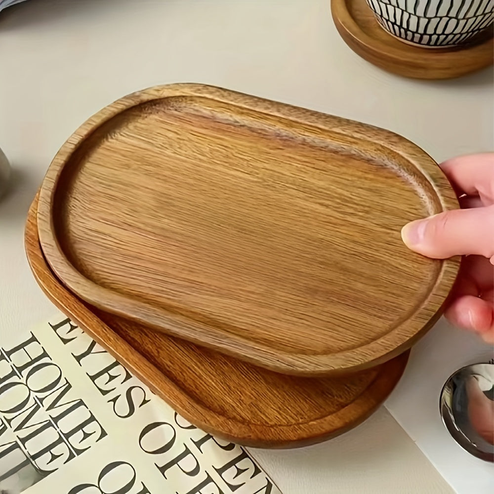 Ovale Houten Onderzetter in Japanse Stijl – Minimalistisch & Duurzaam