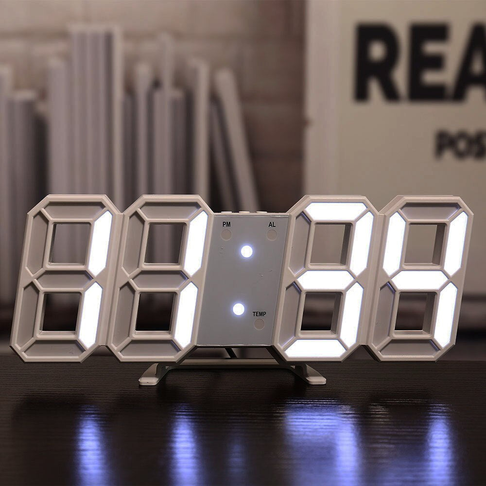 LED-Digitale Wandklok - Temperatuur en Alarm
