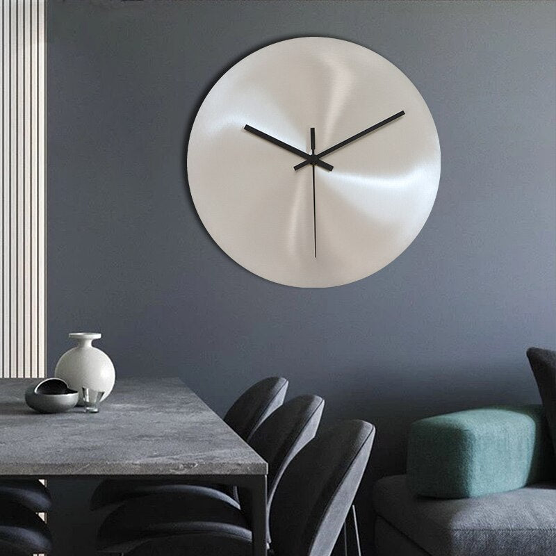 Minimalistische RVS Wandklok – Moderne Design Klok voor Woonkamer of Kantoor