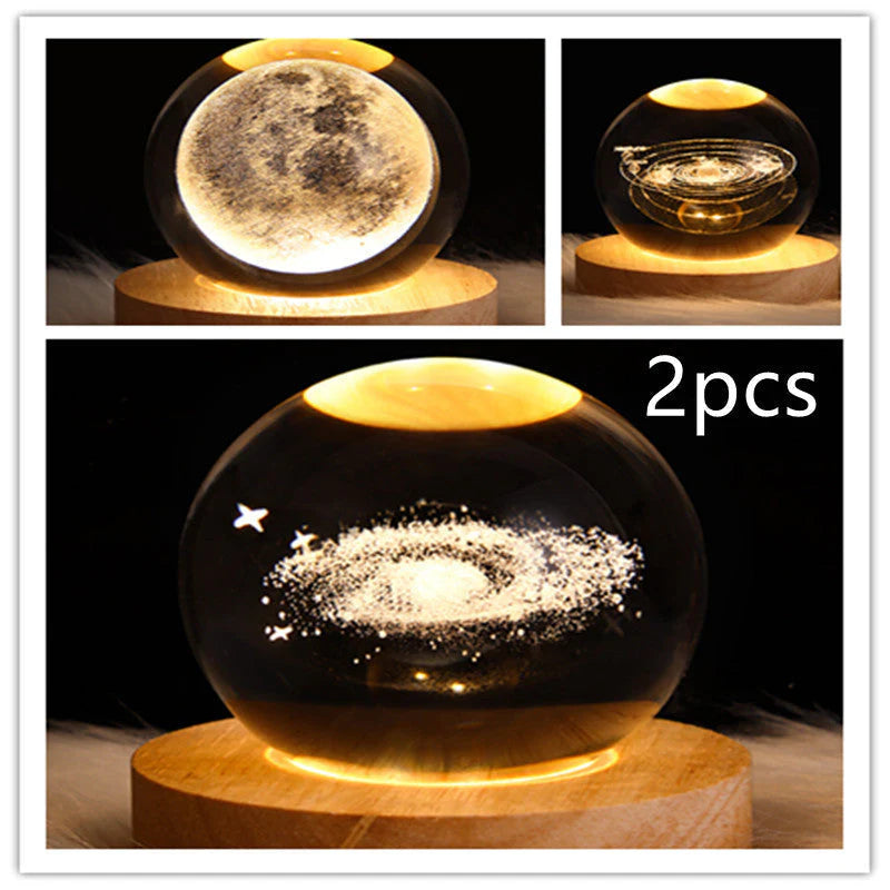 3D Galaxy Crystal Ball LED Nachtlicht