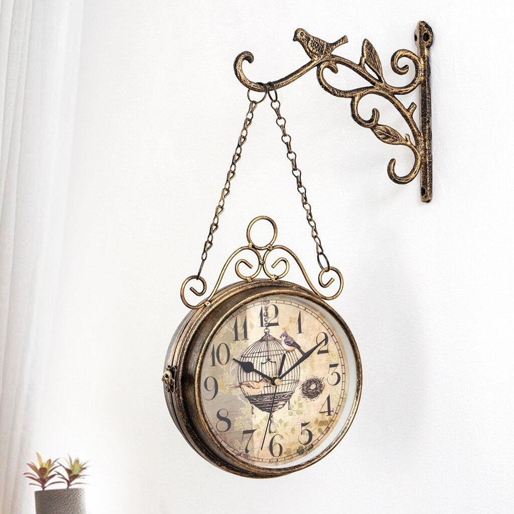 Vintage Metalen Wandklok – Industrieel Design | Stijlvolle Grote Muurklok voor Thuis of Kantoor