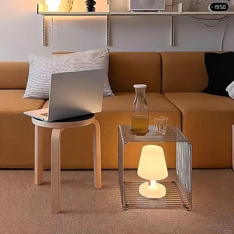 Minimalist stainless steel side table