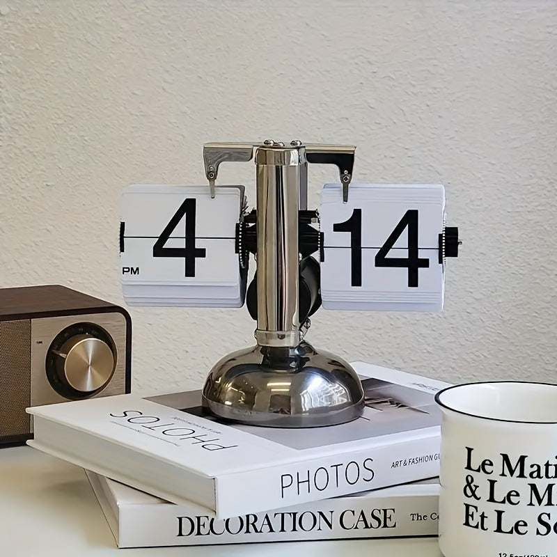 Automatische Flip Pagina Klok - Retro Bureauklok voor Thuis en Kantoor Decor