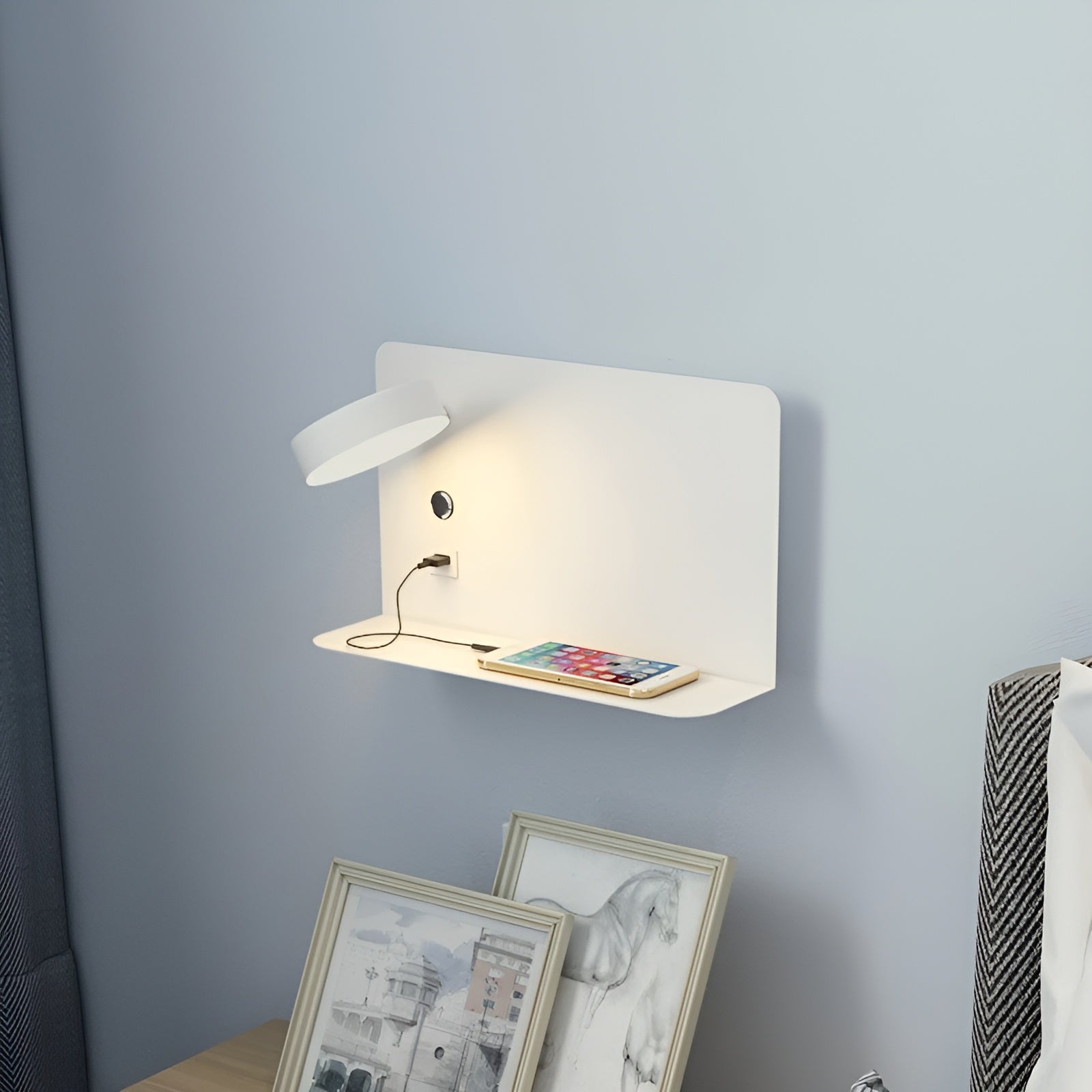 LED Wandlamp met USB-oplader en schakelaar