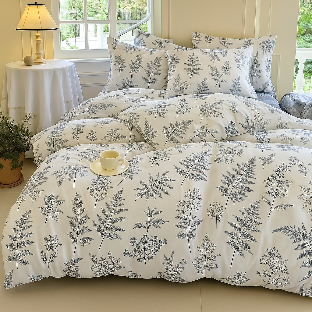 Katoenen Dekbedovertrekset met Botanische Print