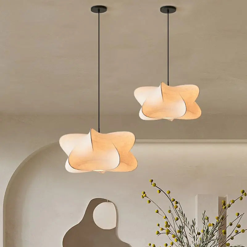 Japanse Zijden Hanglamp - Wabi Sabi Elegantie voor een Tijdloze Sfeer