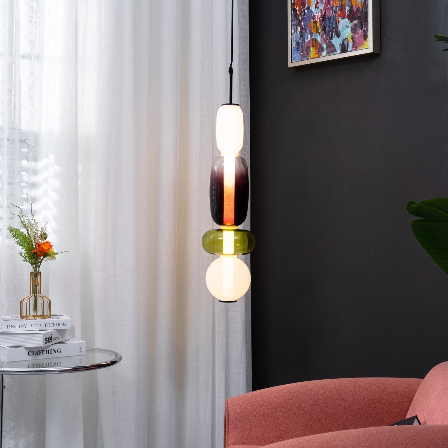 Hanglamp van Suikerachtig Glas