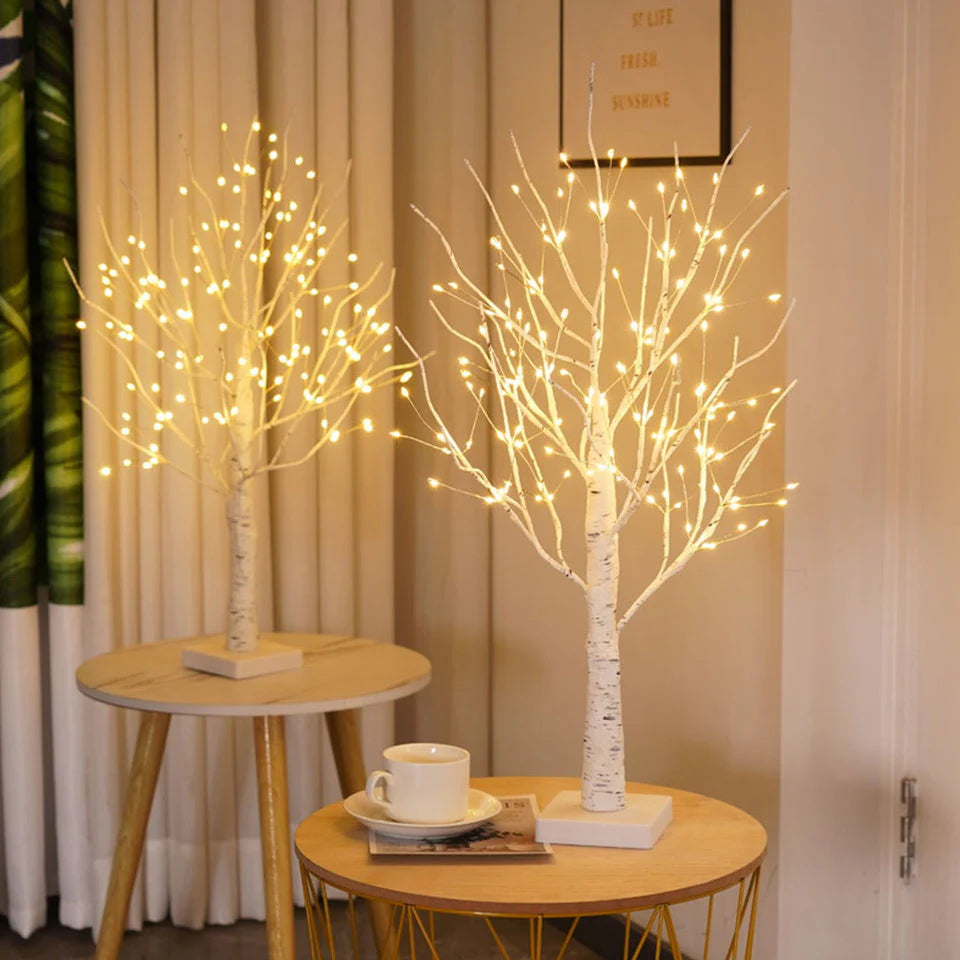 Noordse berkenboom verlichting