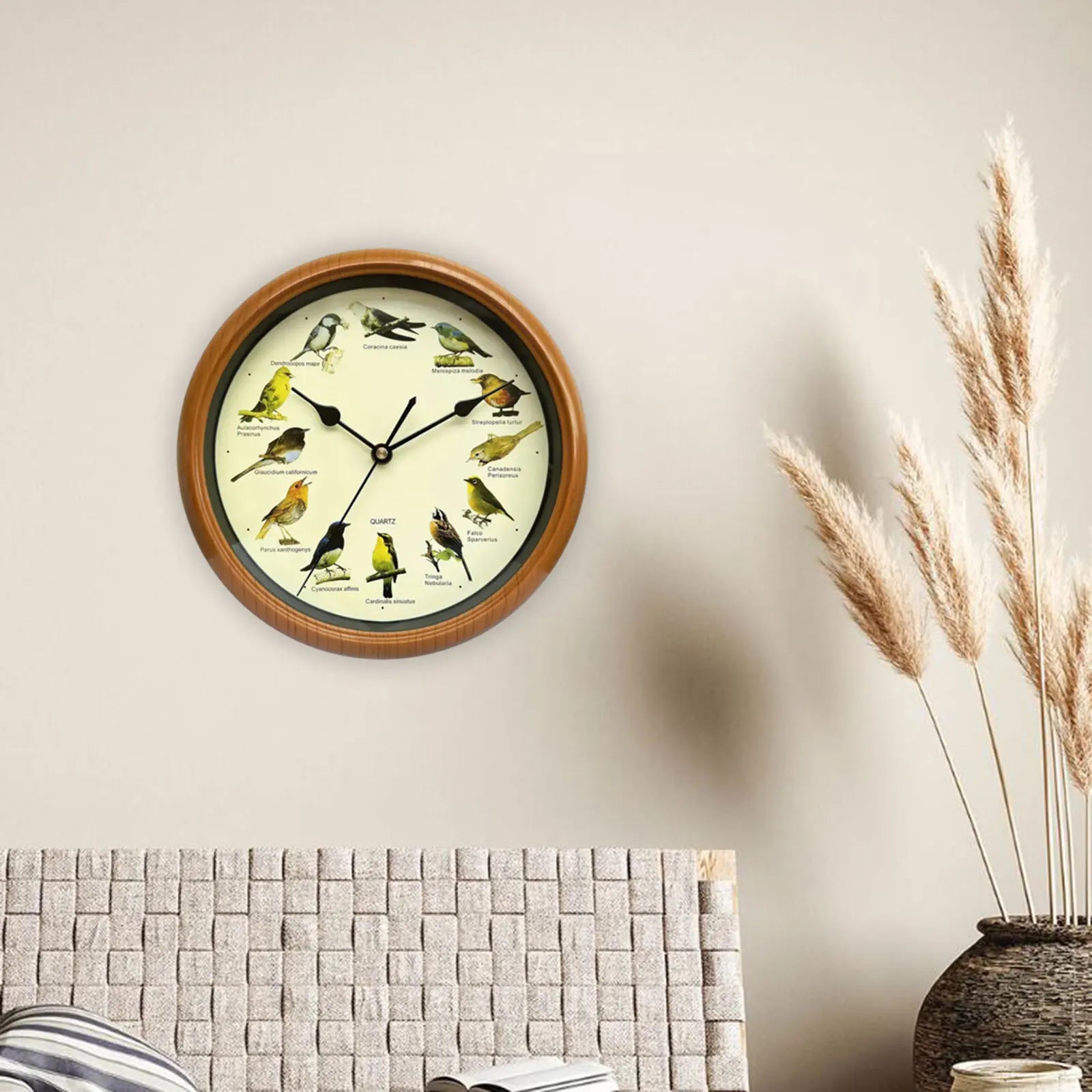 10 Inch Zingende Vogel Wandklok – Decoratieve Klok met Vogelgeluiden voor Thuis of Kantoor