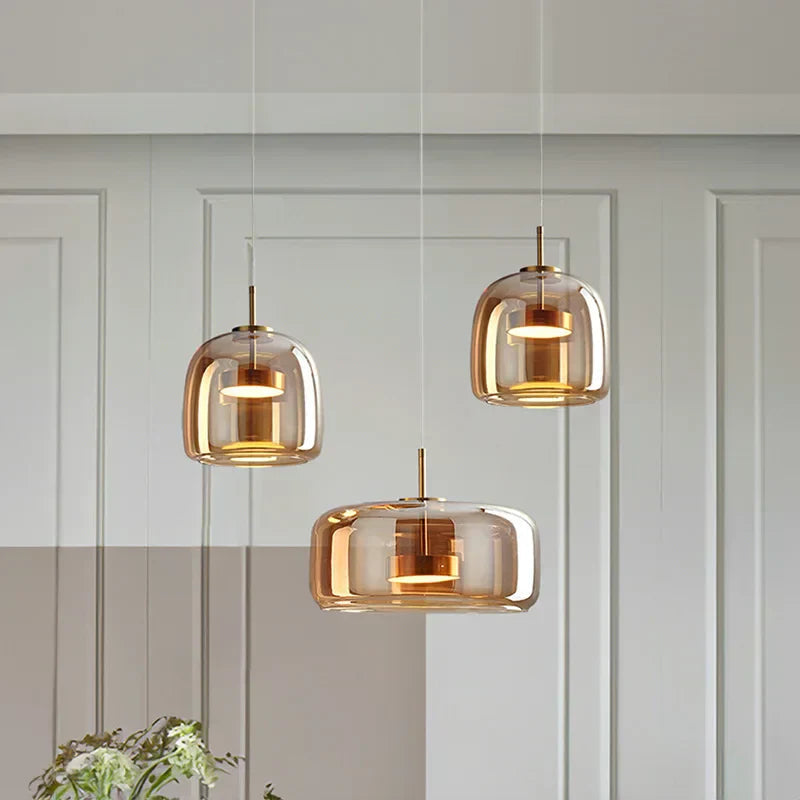 Minimalistische hanglamp van transparant glas