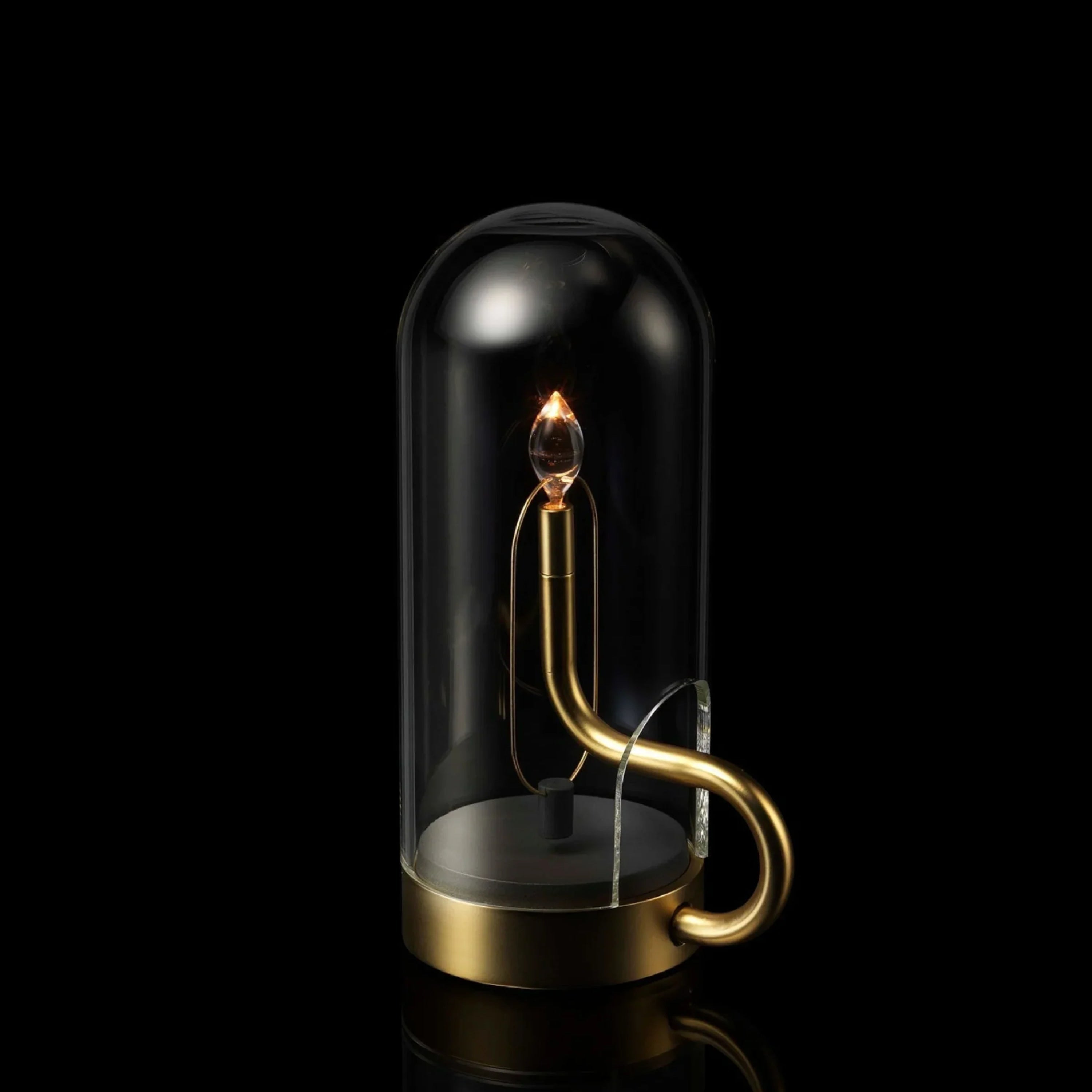 Luxe Tafellamp Met Glazen Koepel & Dimbare LED-vlamlamp Voor Moderne Interieurs