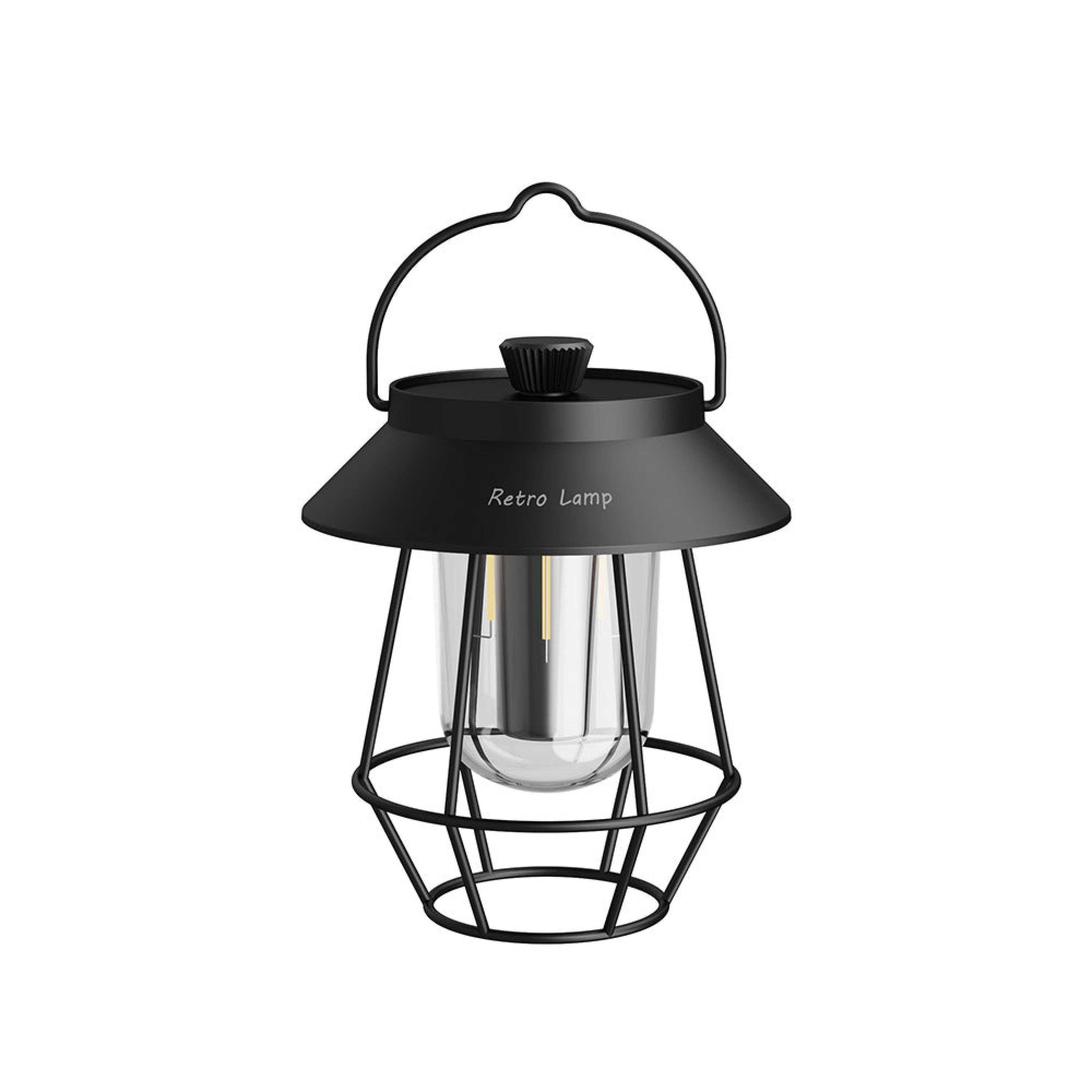 Vintage LED Tafellamp met Warm Licht & Draagbaar Kooi Ontwerp