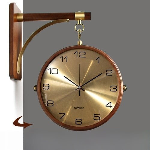 Dubbelzijdige Elegante Wandklok – Stijlvolle Tijddecoratie voor Elk Interieur